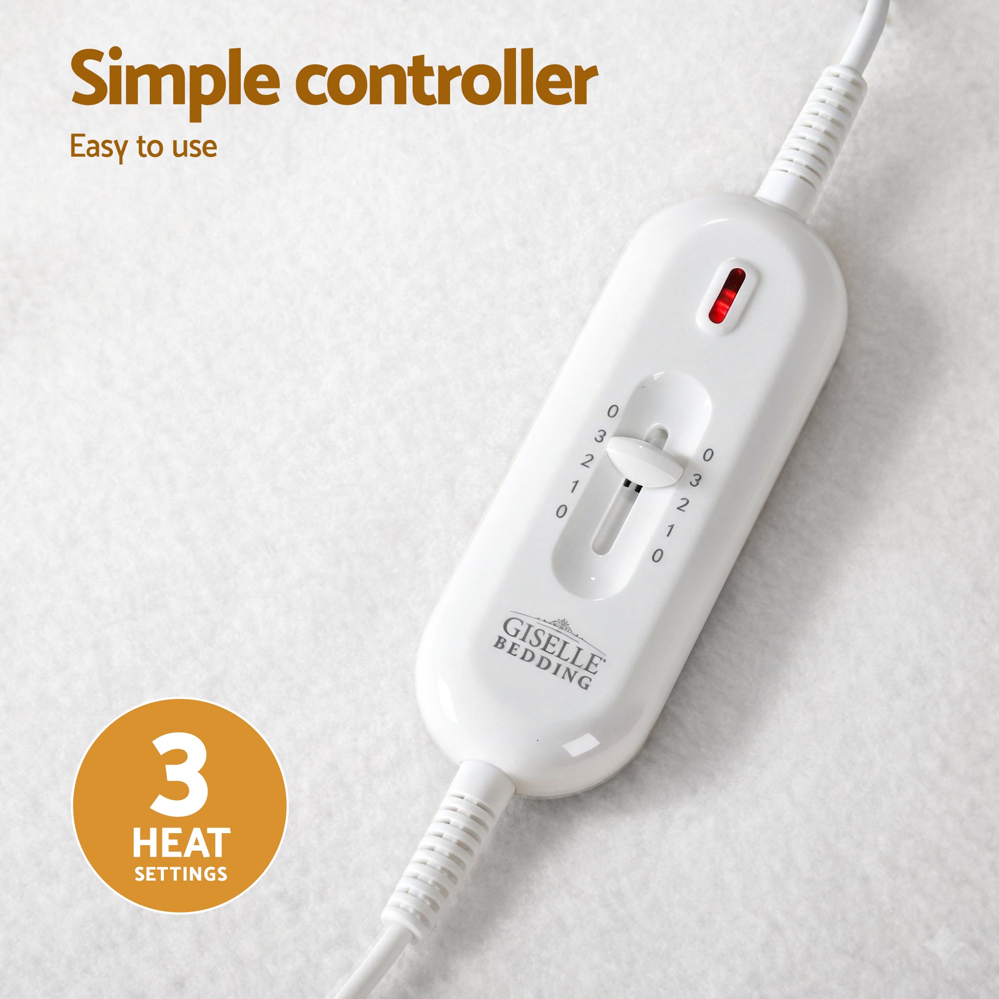 Giselle Electric Blanket King Single Heated Fully Fitted Washable Pad Winter Warm EB-C-POLY-MC-KS