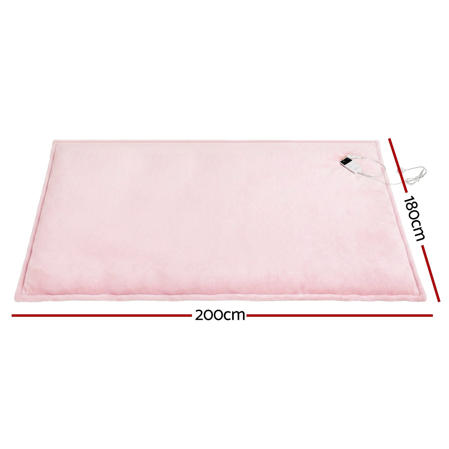 Giselle Electric Throw Rug Double Size 200x180cm Fleece Flannel Heated Blanket Pink EB-C-THROW-DS-200-PK