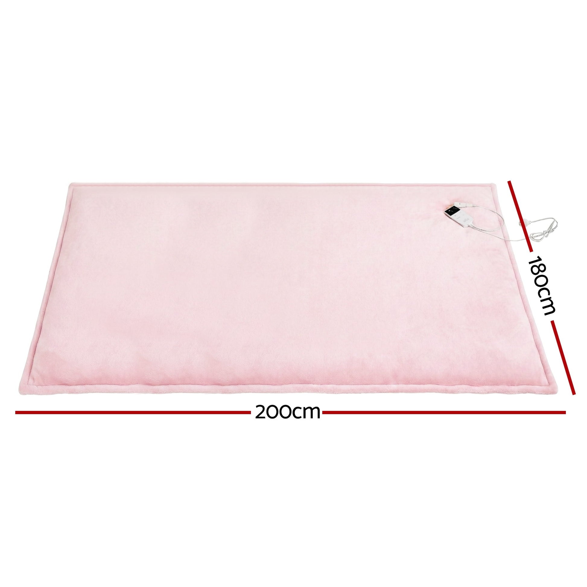 Giselle Electric Throw Rug Double Size 200x180cm Fleece Flannel Heated Blanket Pink EB-C-THROW-DS-200-PK