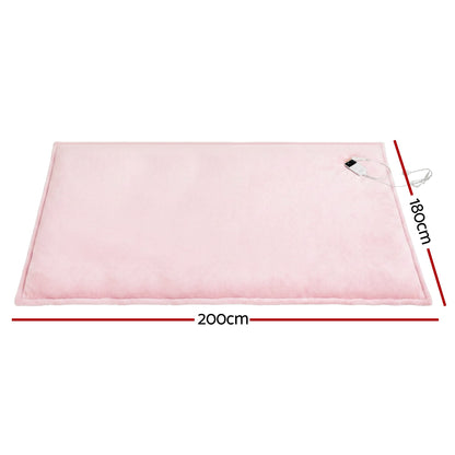Giselle Electric Throw Rug Double Size 200x180cm Fleece Flannel Heated Blanket Pink EB-C-THROW-DS-200-PK