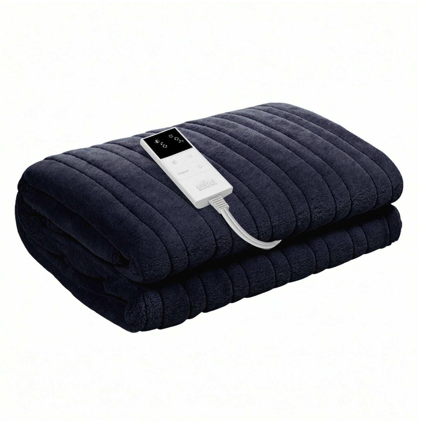 Giselle Electric Throw Rug Double Size 200x180cm Coral Fleece Heated Blanket Charcoal EB-C-THROW-RUG-200-CHR