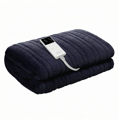 Giselle Electric Throw Rug Double Size 200x180cm Coral Fleece Heated Blanket Charcoal EB-C-THROW-RUG-200-CHR