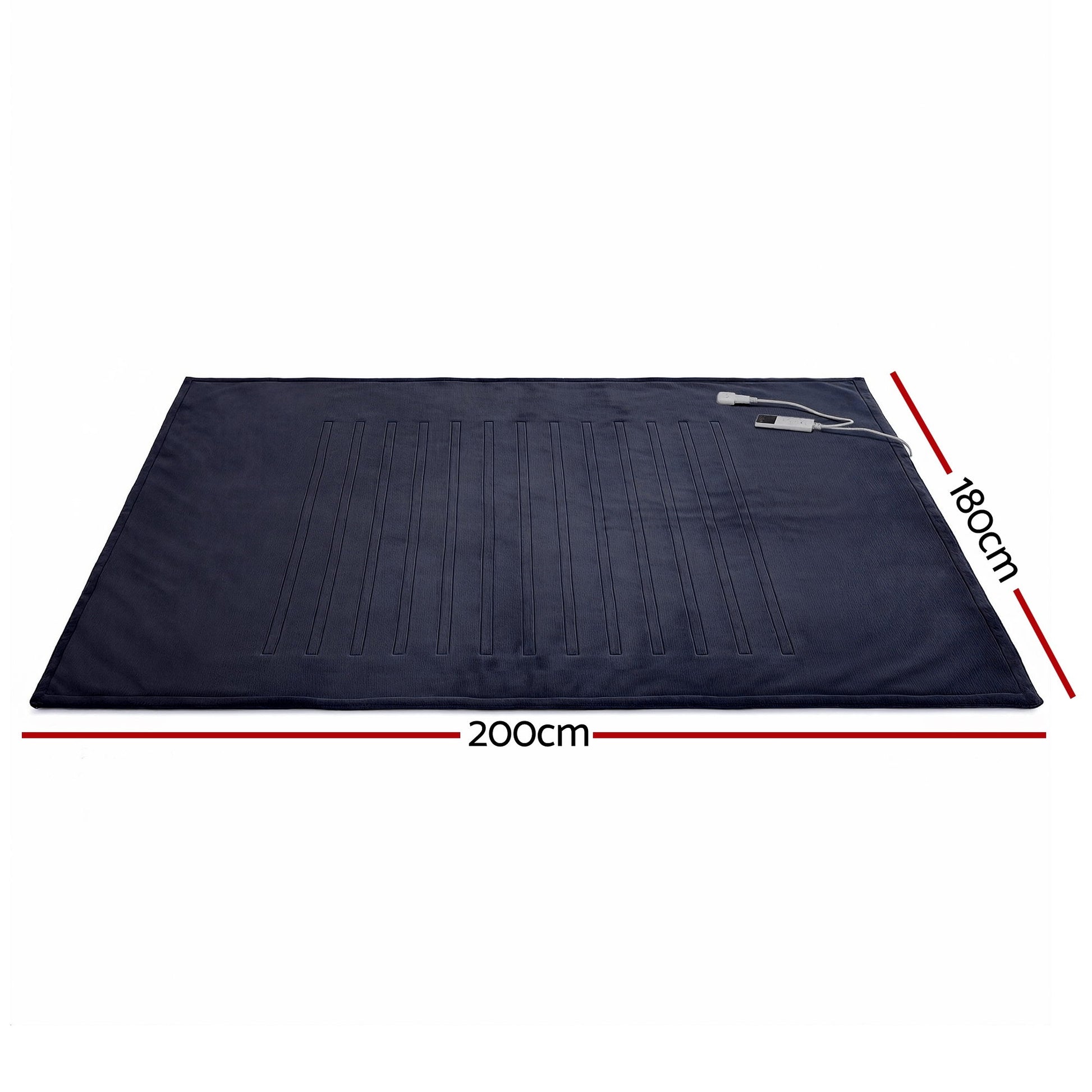 Giselle Electric Throw Rug Double Size 200x180cm Coral Fleece Heated Blanket Charcoal EB-C-THROW-RUG-200-CHR
