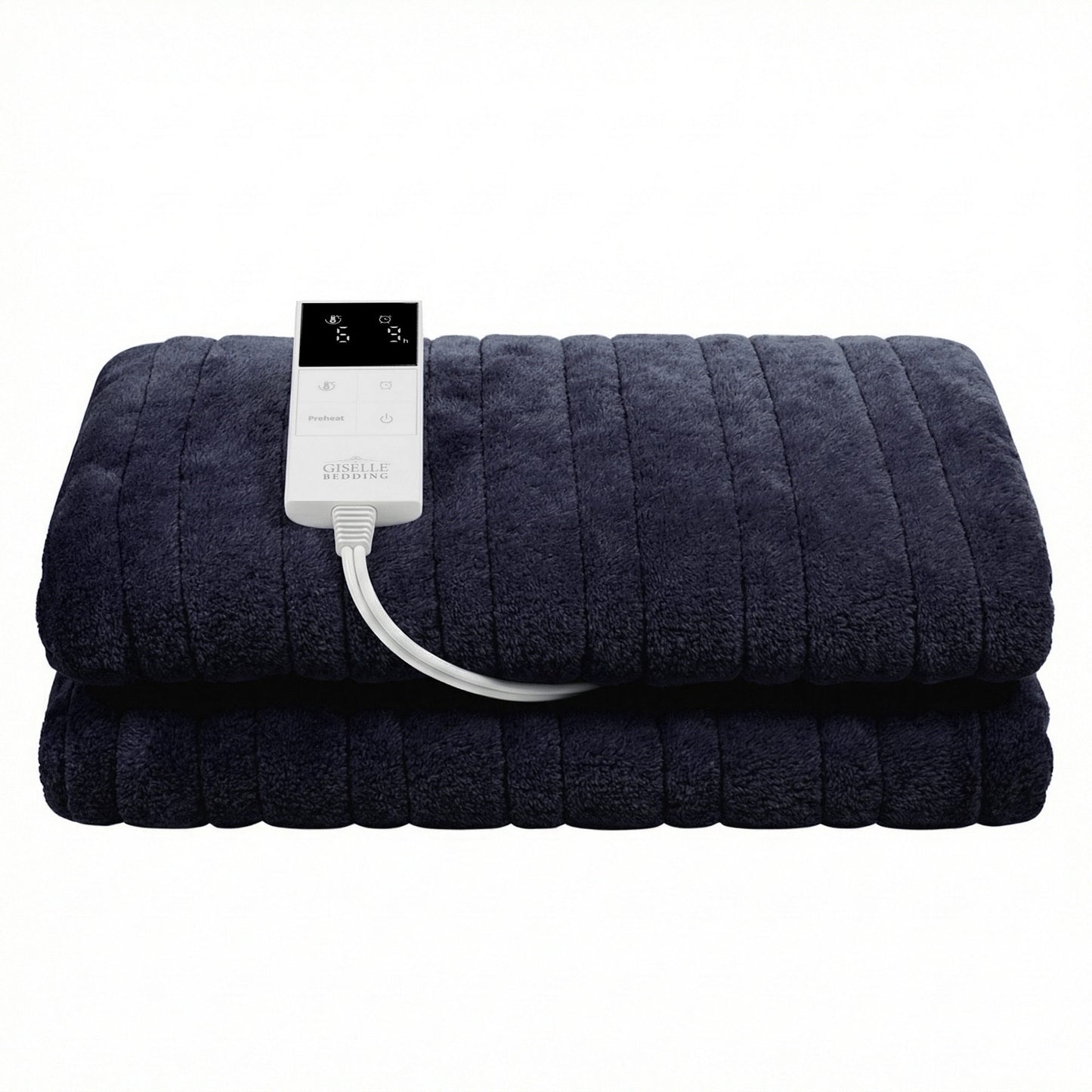 Giselle Electric Throw Rug Double Size 200x180cm Coral Fleece Heated Blanket Charcoal EB-C-THROW-RUG-200-CHR