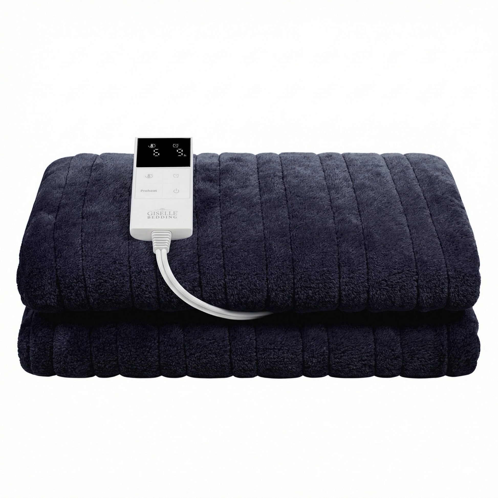 Giselle Electric Throw Rug Double Size 200x180cm Coral Fleece Heated Blanket Charcoal EB-C-THROW-RUG-200-CHR