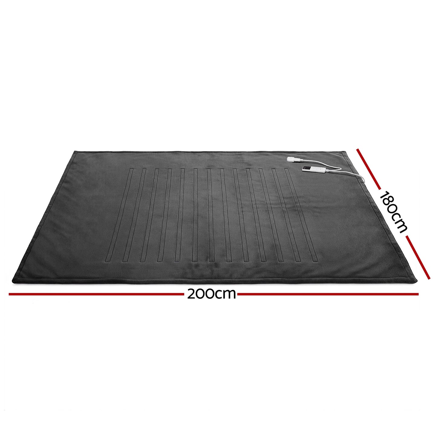 Giselle Electric Throw Rug Double Size 200x180cm Coral Fleece Heated Blanket Grey EB-C-THROW-RUG-200-GY