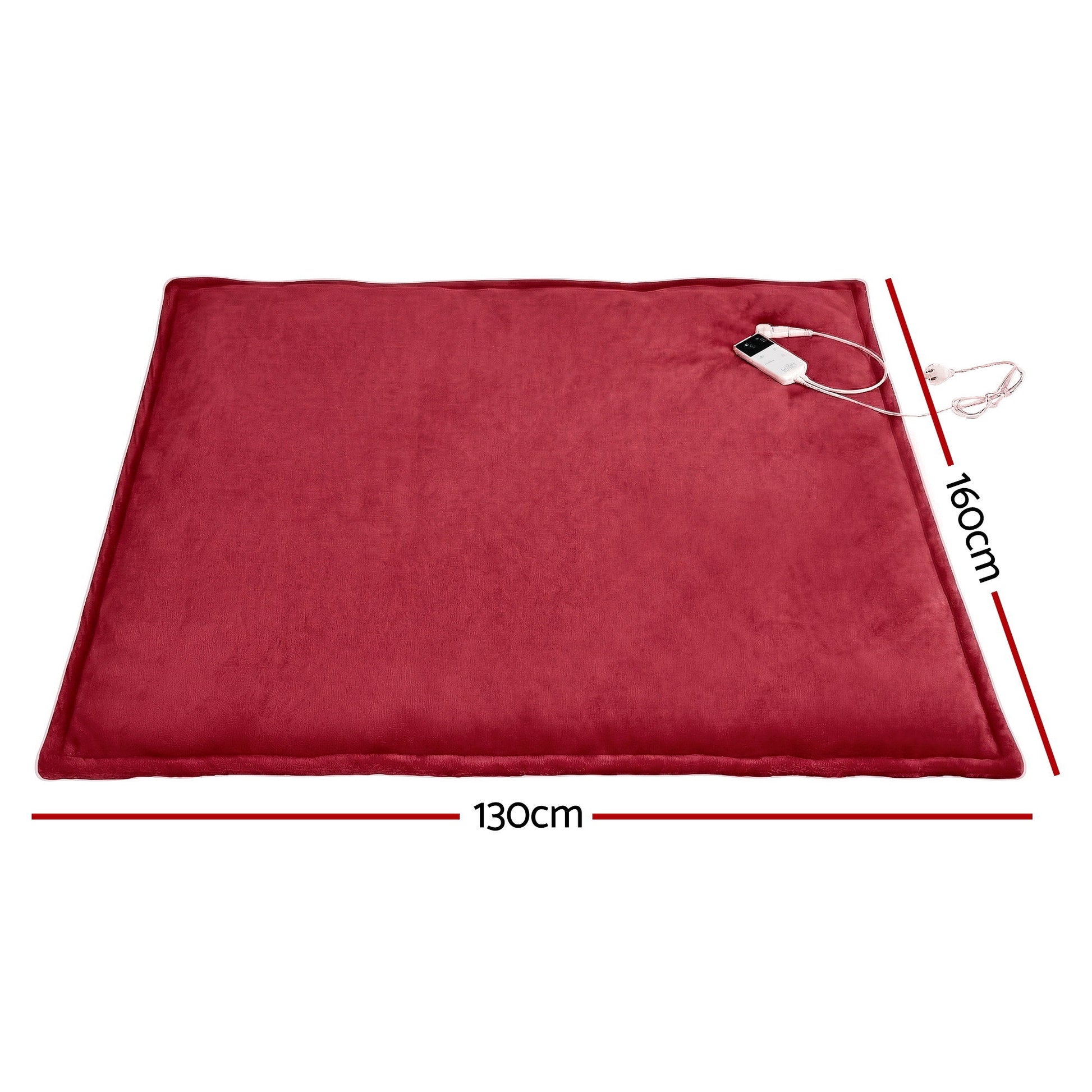 Giselle Electric Throw Rug Dual Side Fleece Flannel Heated Blanket Burgundy EB-C-THROW-RUG-DS-BGD