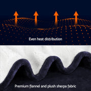 Giselle Electric Throw Rug Heated Blanket Fleece Charcoal EB-C-THROW-RUG-DS-CHR