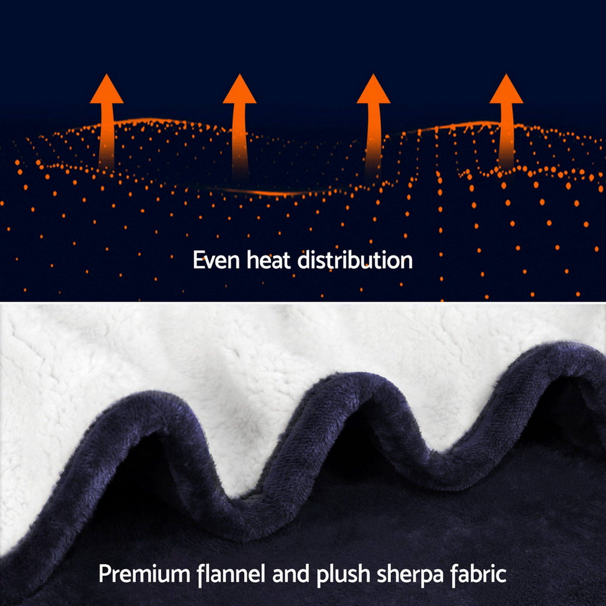 Giselle Electric Throw Rug Heated Blanket Fleece Charcoal EB-C-THROW-RUG-DS-CHR