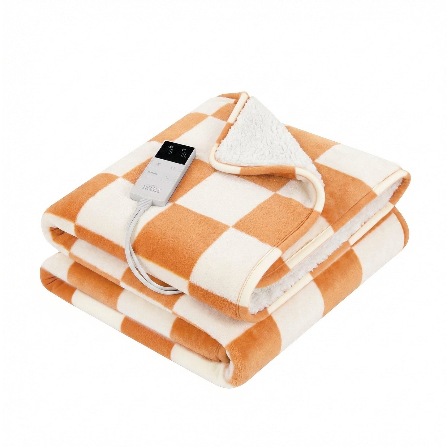 Giselle Electric Throw Rug Dual Side Fleece Flannel Heated Blanket Yellow EB-C-THROW-RUG-DS-CKYL