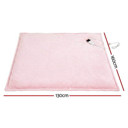 Giselle Electric Throw Rug Dual Side Fleece Flannel Heated Blanket Pink EB-C-THROW-RUG-DS-PK