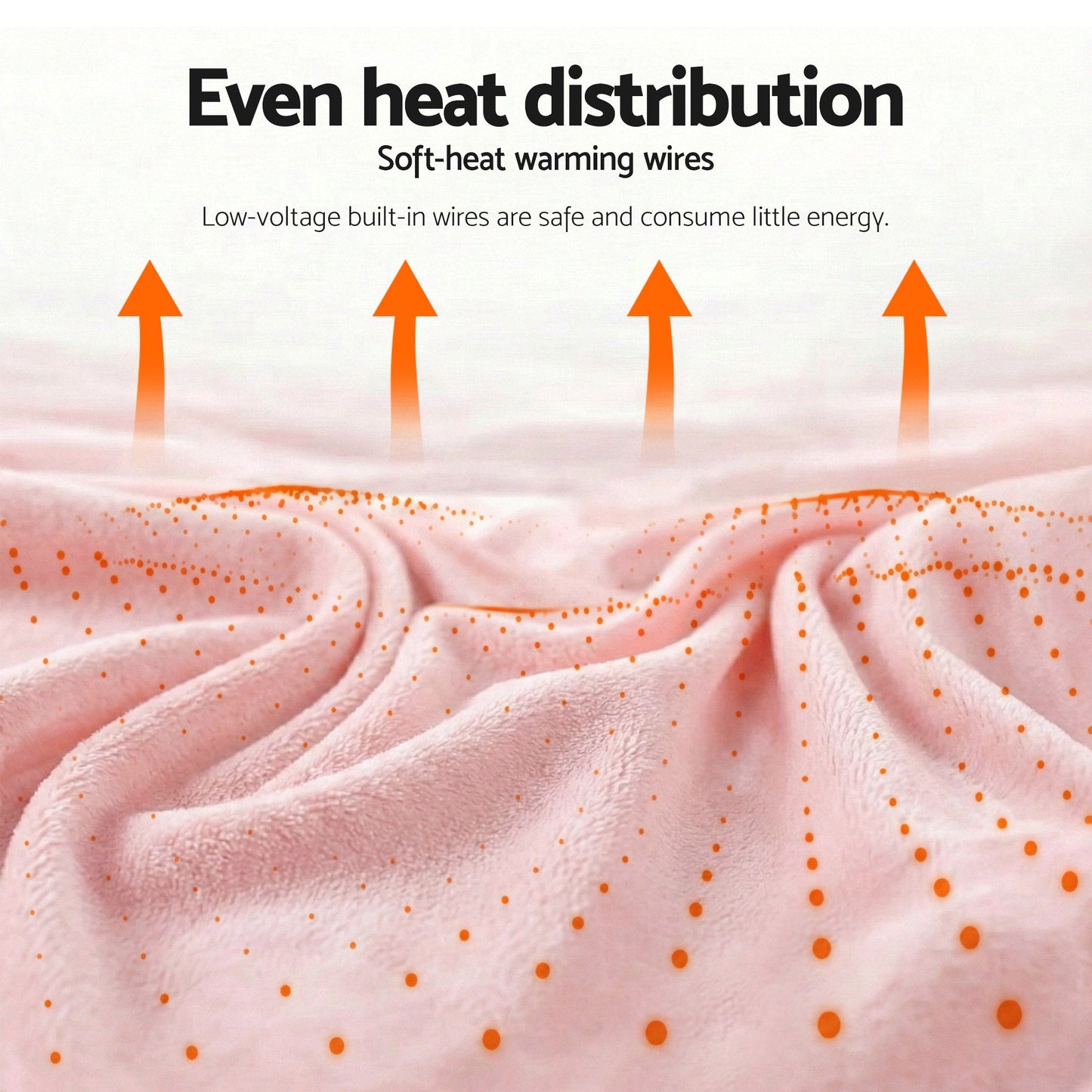 Giselle Electric Throw Rug Dual Side Fleece Flannel Heated Blanket Pink EB-C-THROW-RUG-DS-PK