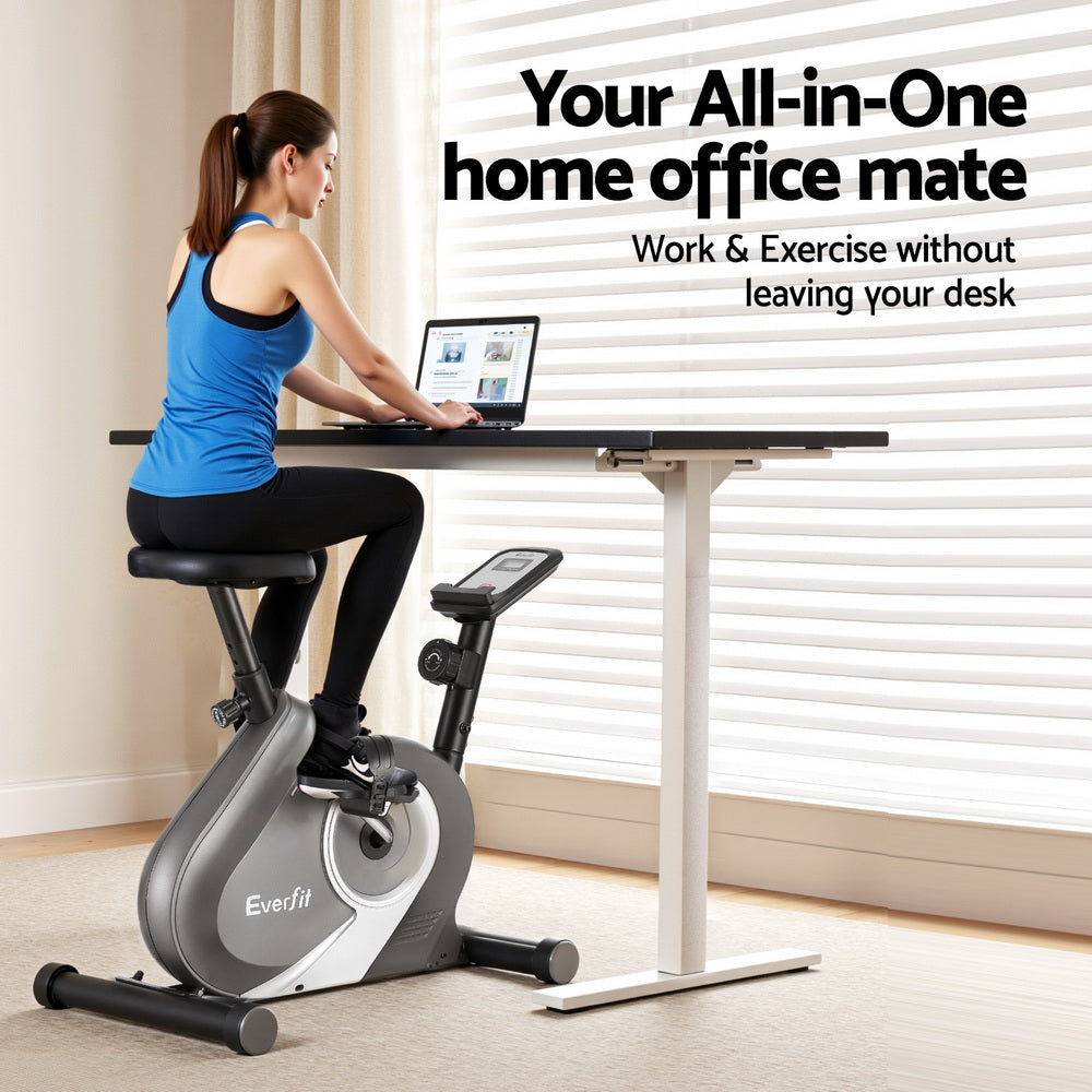 Everfit Under Desk Exercise Bike Magnetic Resistance Cardio workouts 120kg Capacity EB-F-DB-01-BK