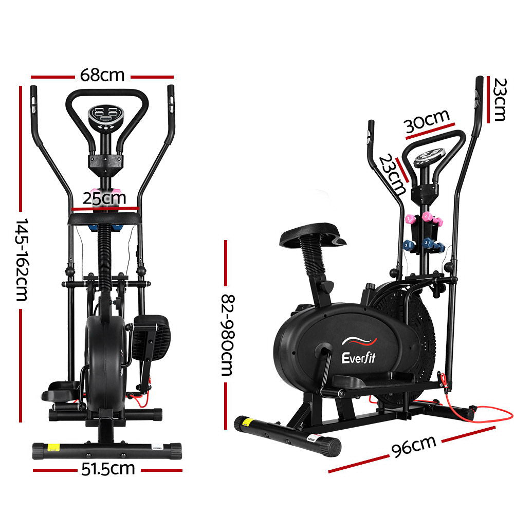 Everfit Exercise Bike 6 in 1 Elliptical Cross Trainer Home Gym Indoor Cardio EB-F-ELLI-01-6IN-BK