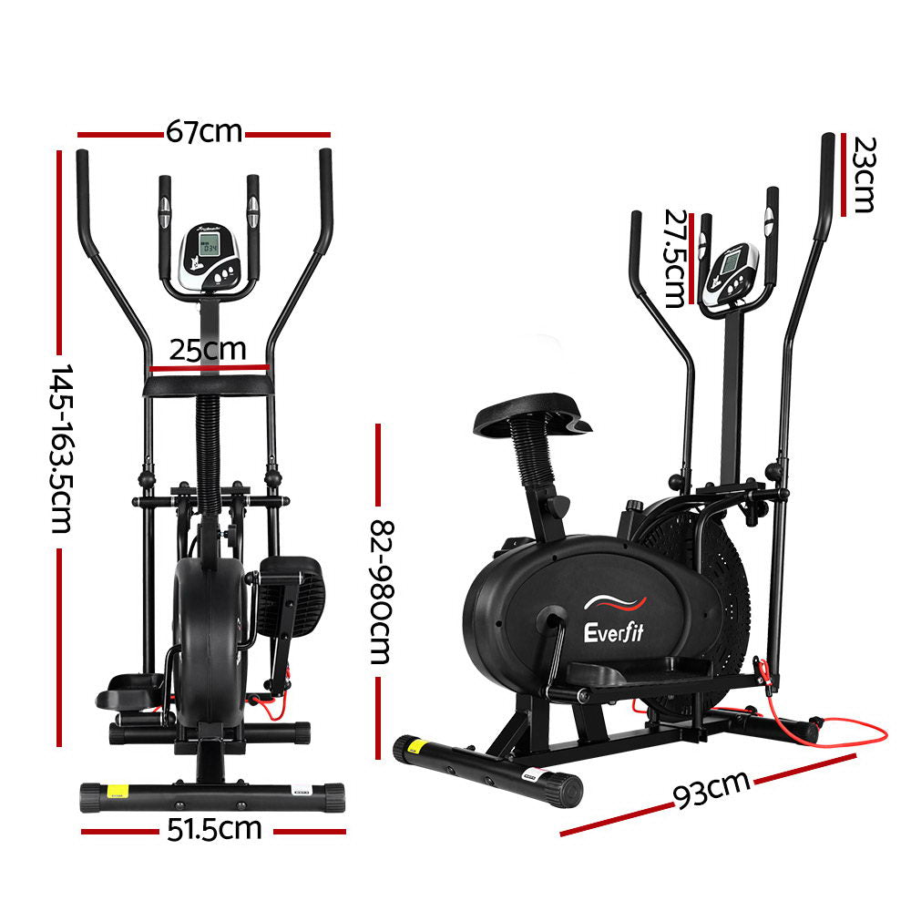 Everfit Exercise Bike 5 in 1 Elliptical Cross Trainer Home Gym Indoor Cardio EB-F-ELLI-02-5IN-BK