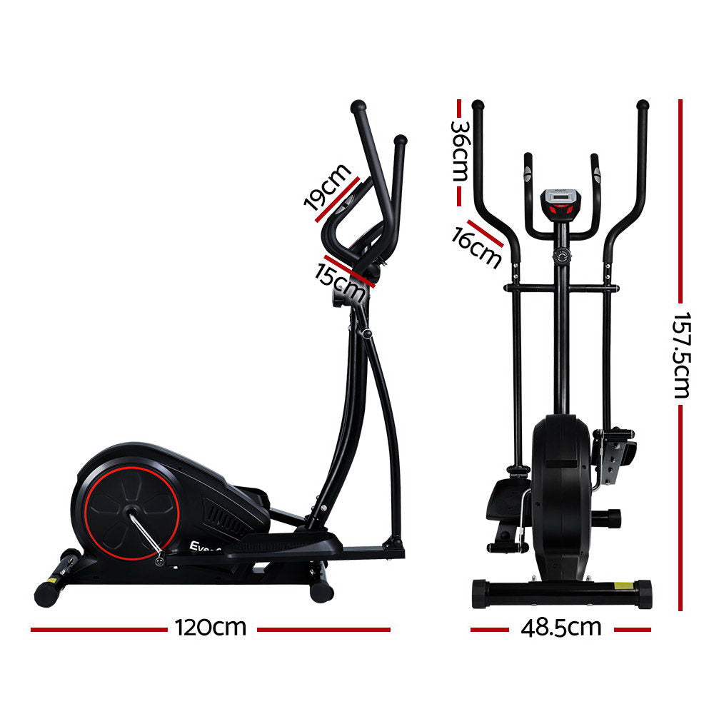 Everfit Exercise Bike Elliptical Cross Trainer Home Gym Fitness Machine LCD EB-F-MB-01-BK