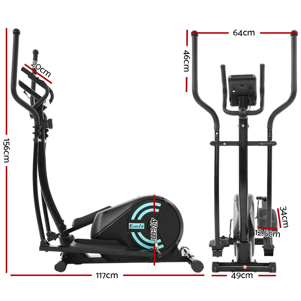 Everfit Exercise Bike Elliptical Cross Trainer Home Gym Fitness Machine 100kg EB-F-MB-03-BK