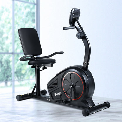 Everfit Exercise Bike Magnetic Recumbent Indoor Cycling Home Gym Cardio 8 Level EB-F-RB-01-BK