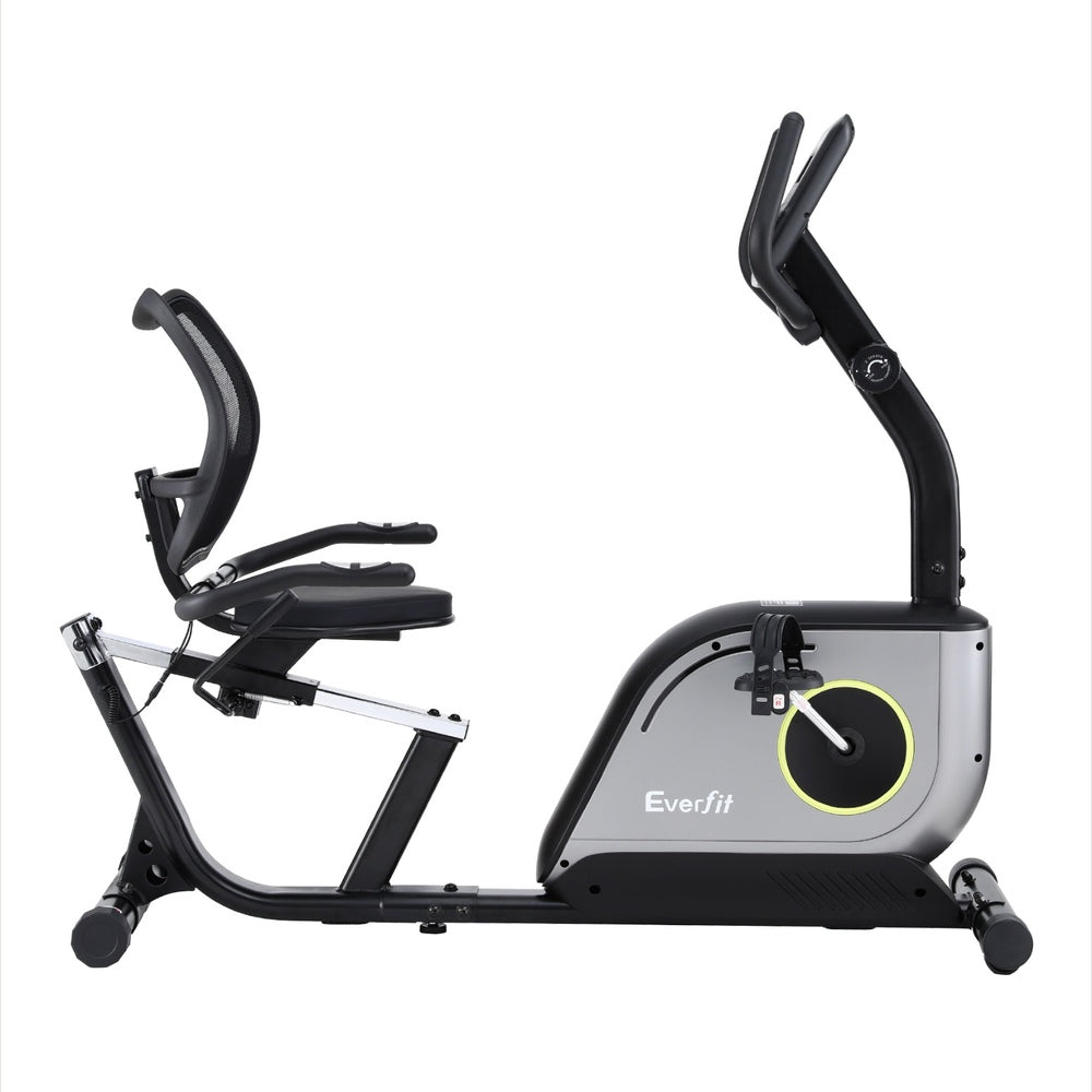 Everfit Recumbent Exercise Bike Magnetic Cycling Mesh Chair 120kg Loading EB-F-RB-03-BK