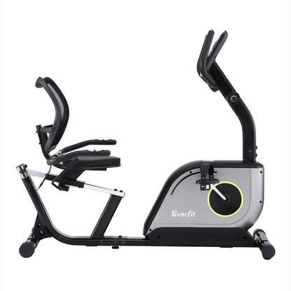 Everfit Recumbent Exercise Bike Magnetic Cycling Mesh Chair 120kg Loading EB-F-RB-03-BK
