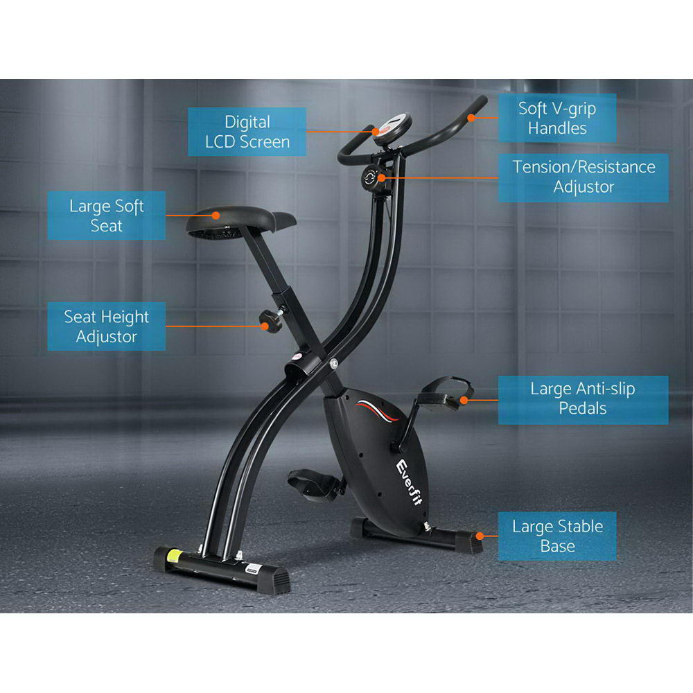 Everfit Folding Exercise Bike Magnetic X-Bike Bicycle Indoor Cycling Cardio EB-F-XB-01-BK