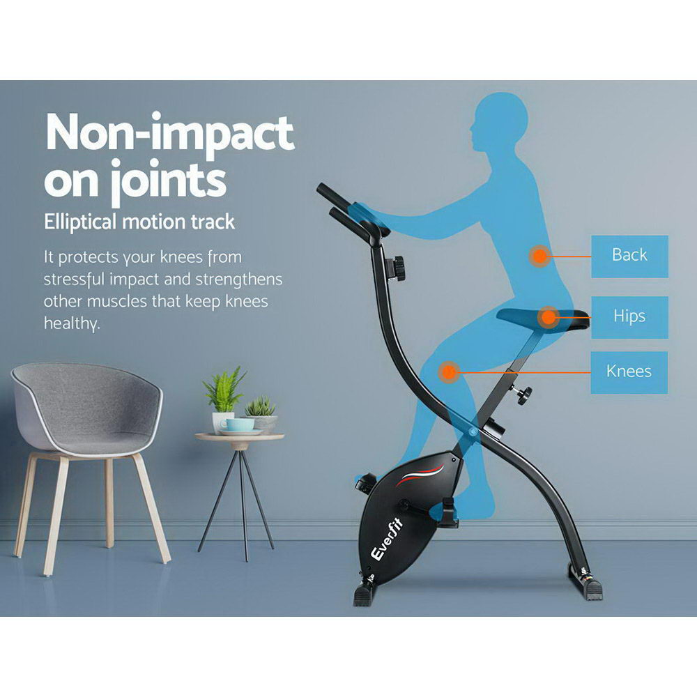 Everfit Folding Exercise Bike Magnetic X-Bike Bicycle Indoor Cycling Cardio EB-F-XB-01-BK