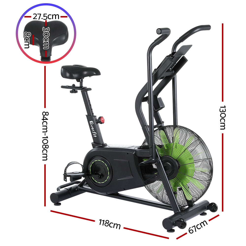 Everfit Air Bike Dual Action Exercise Bike Fitness Home Gym Cardio EB-H-AB-01-BK-AB