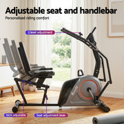 Everfit Exercise Bike Recumbent Cycling Magnetic Bluetooth App Connect Home Gym EB-H-RB-04-BK