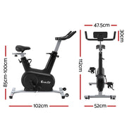 Everfit Exercise Bike Spin Bike Electromagnetic Smart Home Fitness 24-Level Resistance 120kg Bluetooth EB-I-EM-S800-BK
