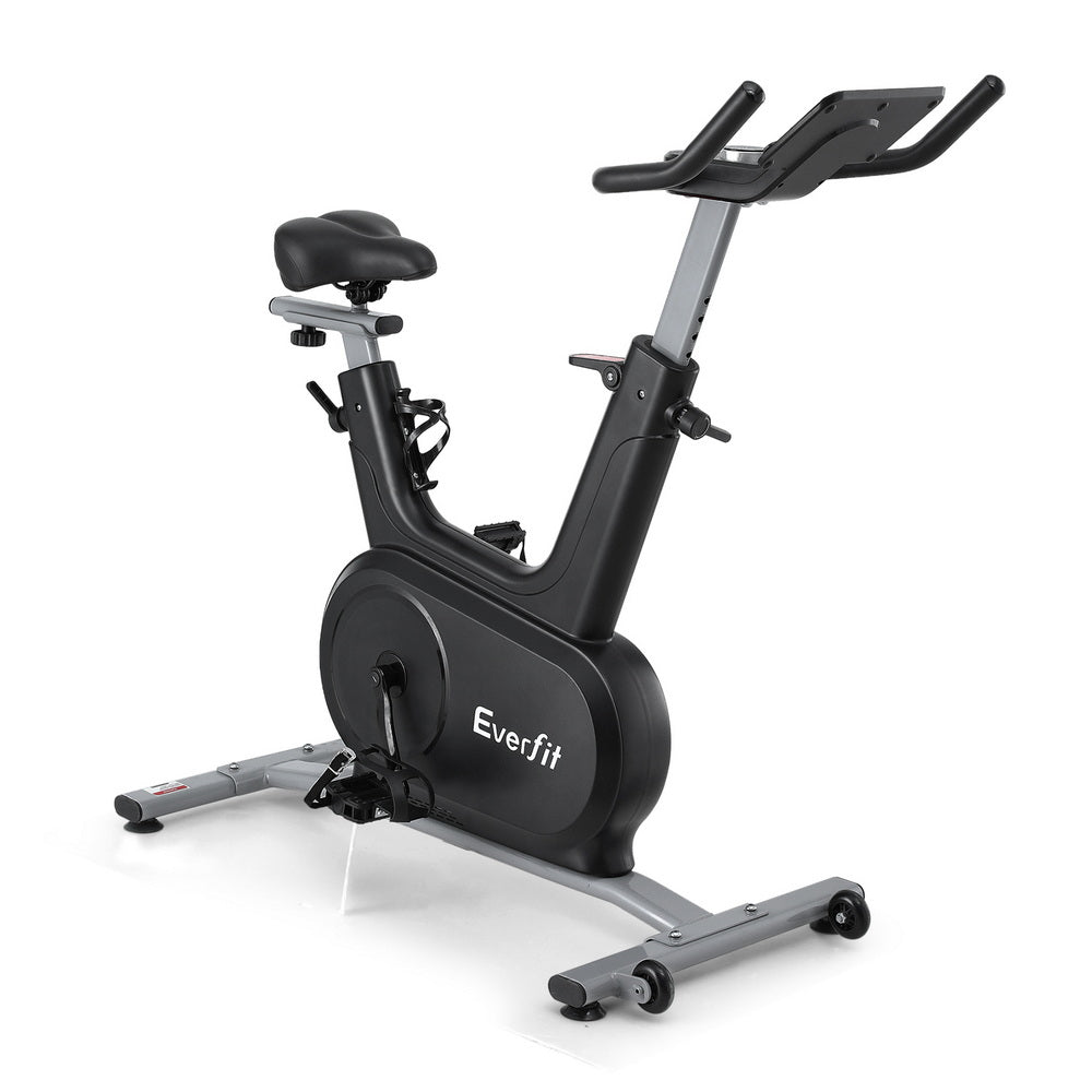 Everfit Exercise Bike Spin Bike Electromagnetic Smart Home Fitness 24-Level Resistance 120kg Bluetooth EB-I-EM-S800-BK