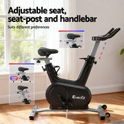 Everfit Exercise Bike Spin Bike Electromagnetic Smart Home Fitness 24-Level Resistance 120kg Bluetooth EB-I-EM-S800-BK