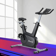 Everfit Exercise Bike Spin Bike Electromagnetic Smart Home Fitness 24-Level Resistance 120kg Bluetooth EB-I-EM-S800-BK