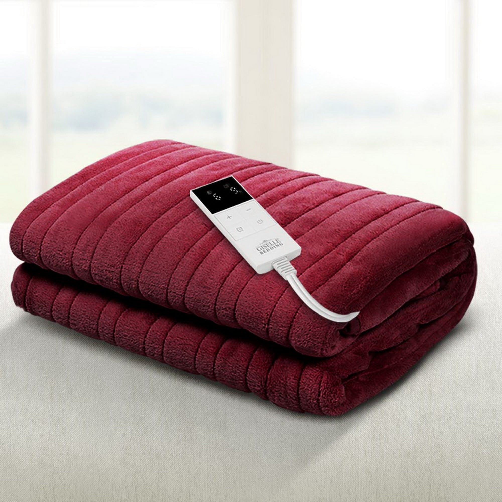 Giselle Electric Throw Rug Heated Blanket Fleece Red EB-THROW-RUG-BGD