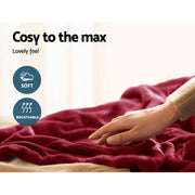 Giselle Electric Throw Rug Heated Blanket Fleece Red EB-THROW-RUG-BGD