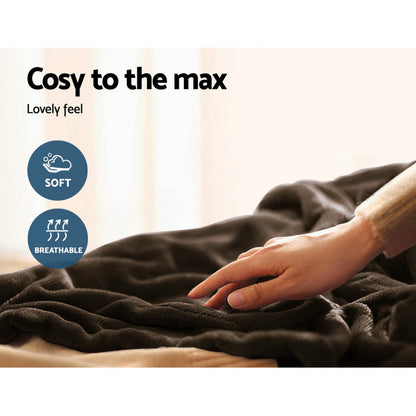 Giselle Bedding Electric Throw Blanket - Chocolate EB-THROW-RUG-CBR