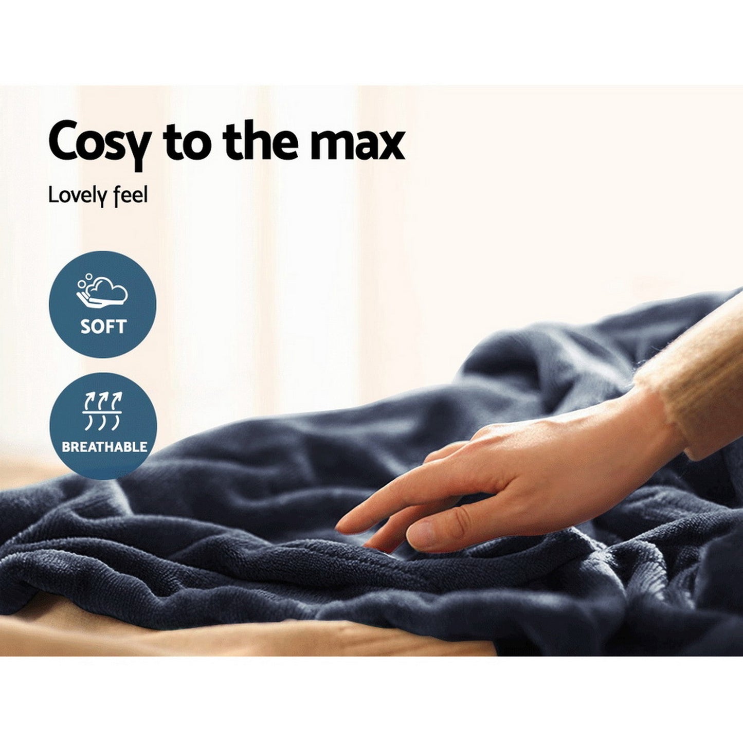 Giselle Bedding Heated Electric Throw Rug Fleece Sunggle Blanket Washable Charcoal EB-THROW-RUG-CHR