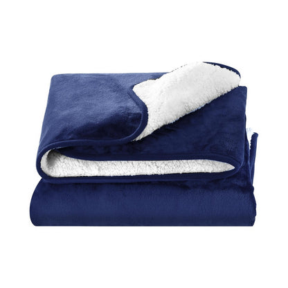 Giselle Electric Throw Rug Heated Blanket Washable Snuggle Flannel Winter Navy EB-THROW-RUG-DS-BL