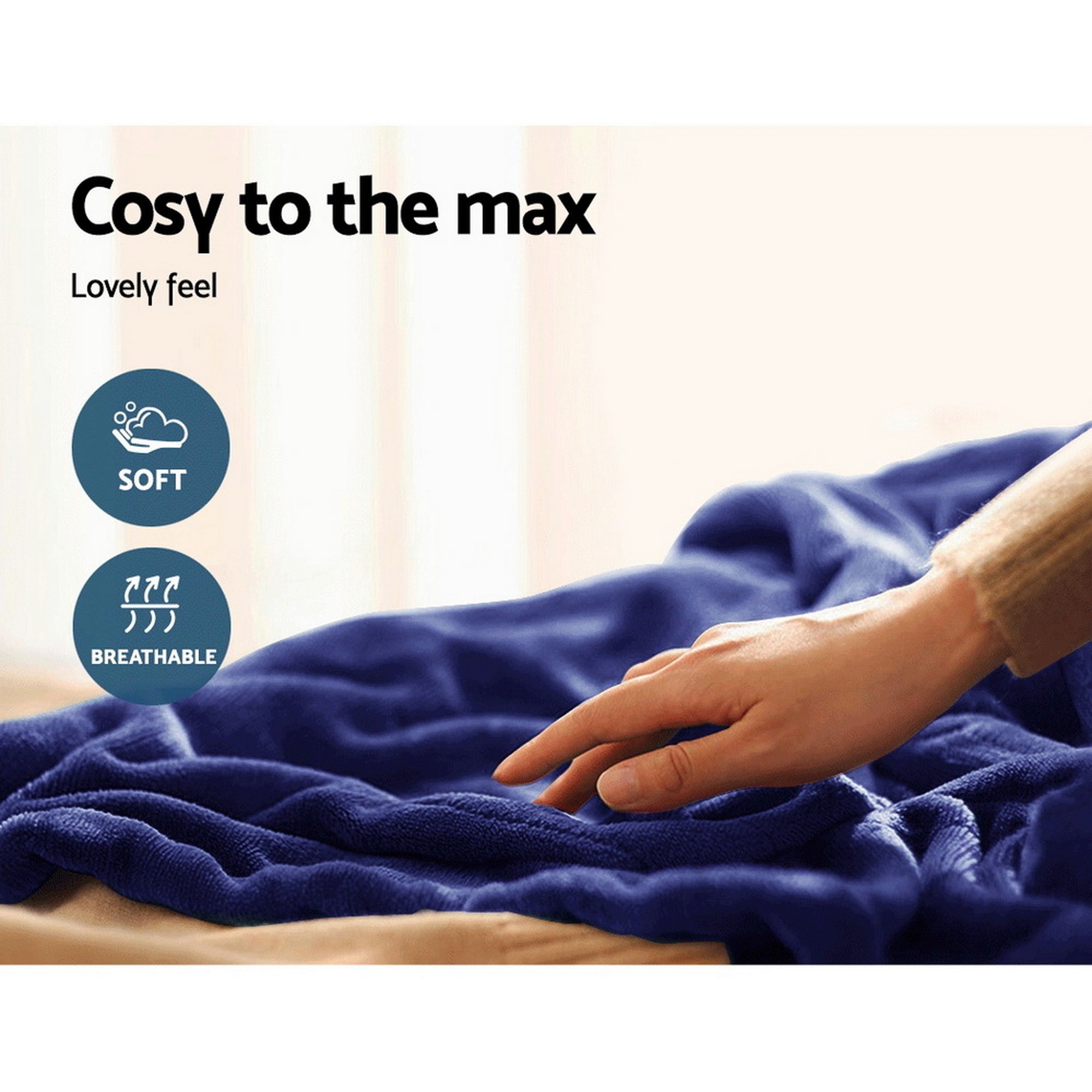 Giselle Bedding Electric Throw Blanket - Navy EB-THROW-RUG-NVB