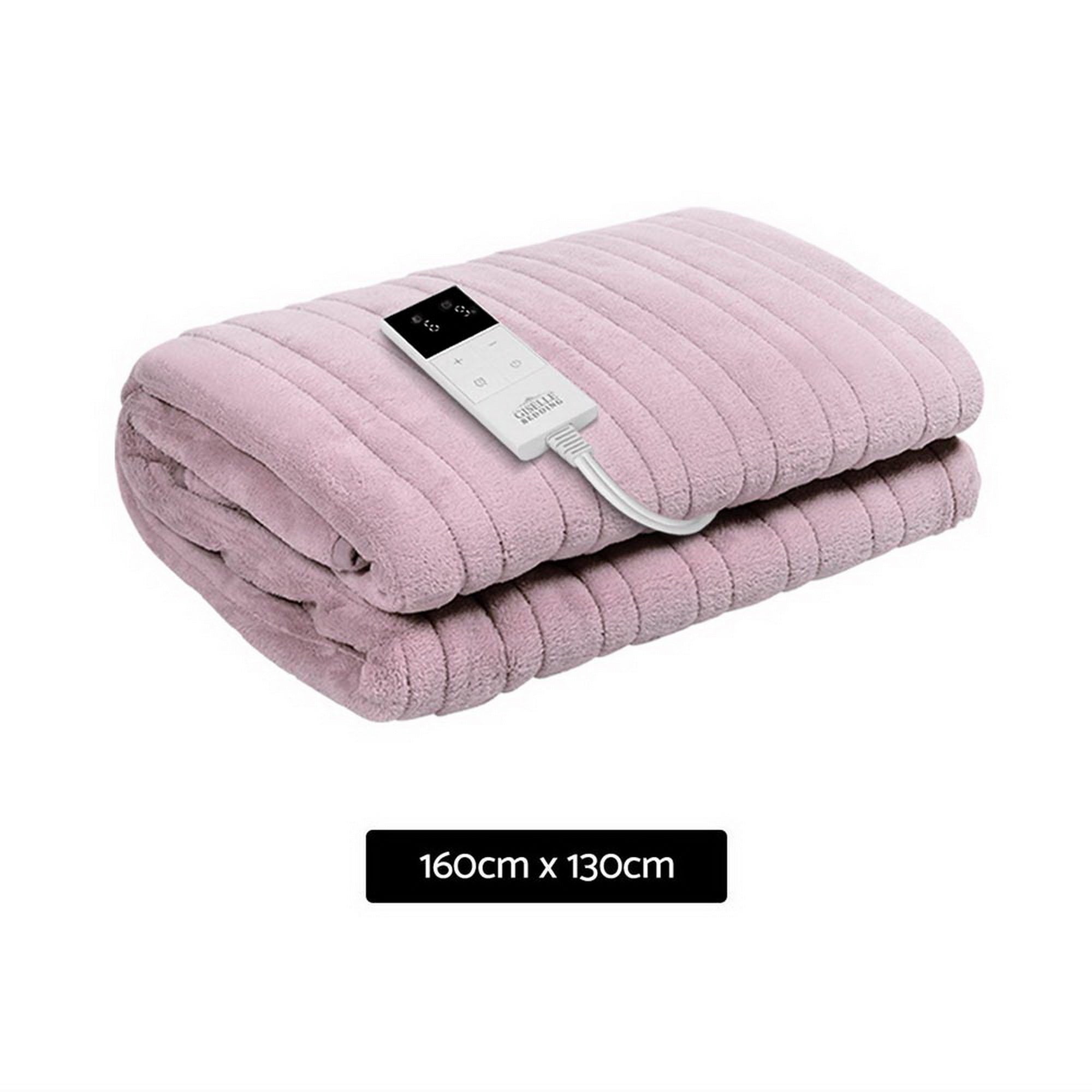 Giselle Electric Throw Rug Heated Blanket Fleece Pink EB-THROW-RUG-PK