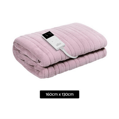 Giselle Electric Throw Rug Heated Blanket Fleece Pink EB-THROW-RUG-PK