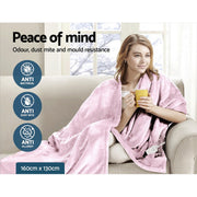 Giselle Electric Throw Rug Heated Blanket Fleece Pink EB-THROW-RUG-PK