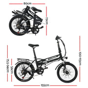 Phoenix 20 Inch Electric Bike Folding Urban Bicycle eBike Removable Battery EBIKE-20FD-201-BK