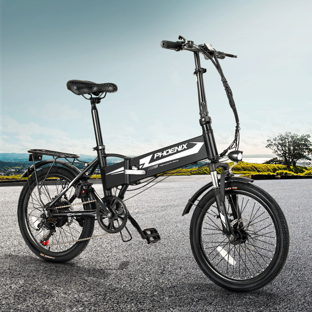 Phoenix 20 Inch Electric Bike Folding Urban Bicycle eBike Removable Battery EBIKE-20FD-201-BK
