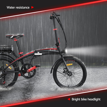 Everfit Folding Electric Bike Urban City Bicycle eBike Rechargeable Battery 250W EBIKE-C-20FD-ALU-BK