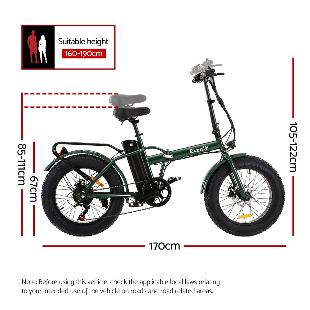 Everfit 20 Inch Folding Electric Bike Urban City Bicycle eBike Rechargeable EBIKE-C-20FD-HCS-GN