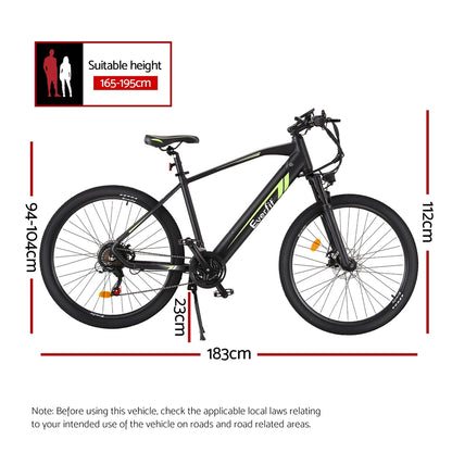 Everfit 27.5 Inch Electric Bike Mountain Bicycle eBike Battery 21 Speed EBIKE-C-275IN-ALU-BK