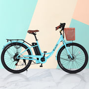 Everfit 26" Electric Bike City Bicycle eBike e-Bike Commuter w/ Battery BL EBIKE-C-CITY-BL-BAS