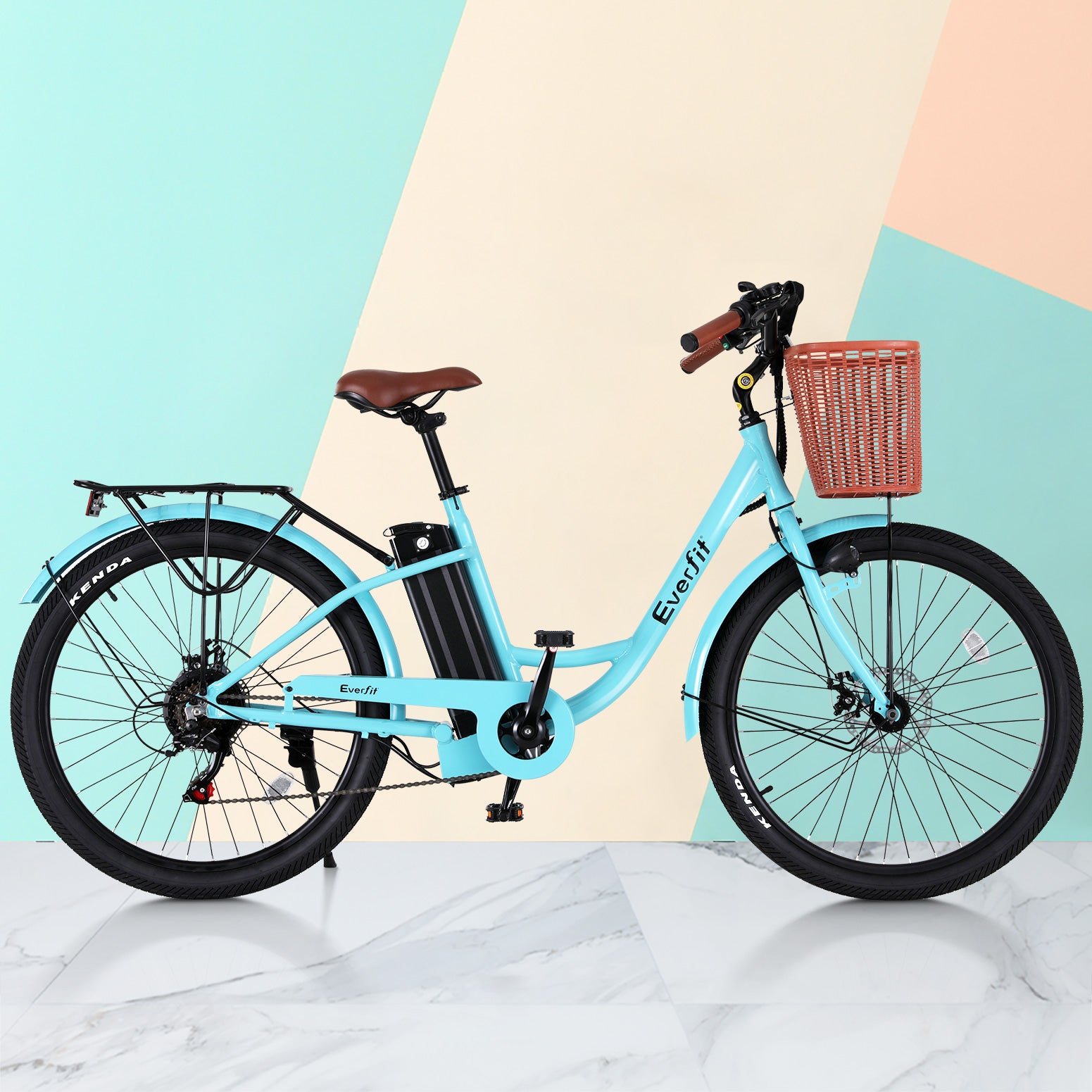 Everfit 26" Electric Bike City Bicycle eBike e-Bike Commuter w/ Battery BL EBIKE-C-CITY-BL-BAS