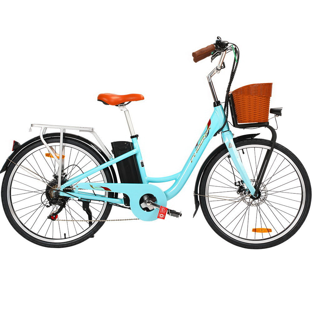 Phoenix 26 Inch Electric Bike Urban Bicycle eBike Removable Battery Blue EBIKE-CITY-26-BL-BAS