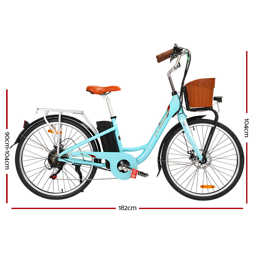 Phoenix 26 Inch Electric Bike Urban Bicycle eBike Removable Battery Blue EBIKE-CITY-26-BL-BAS